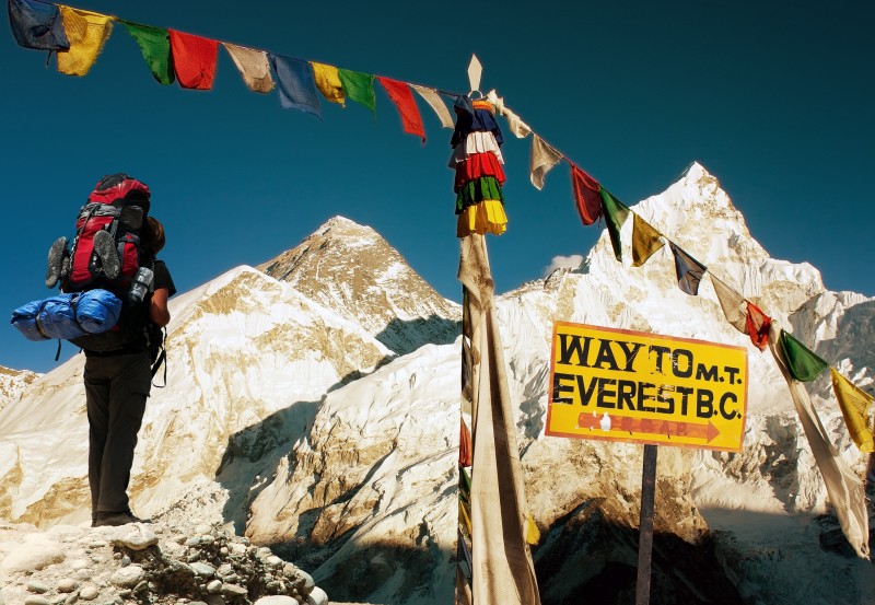 view of Everest - way to Everest Base Camp - Nepal