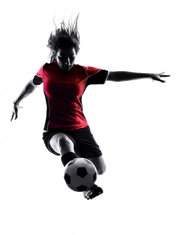 woman soccer player isolated silhouette