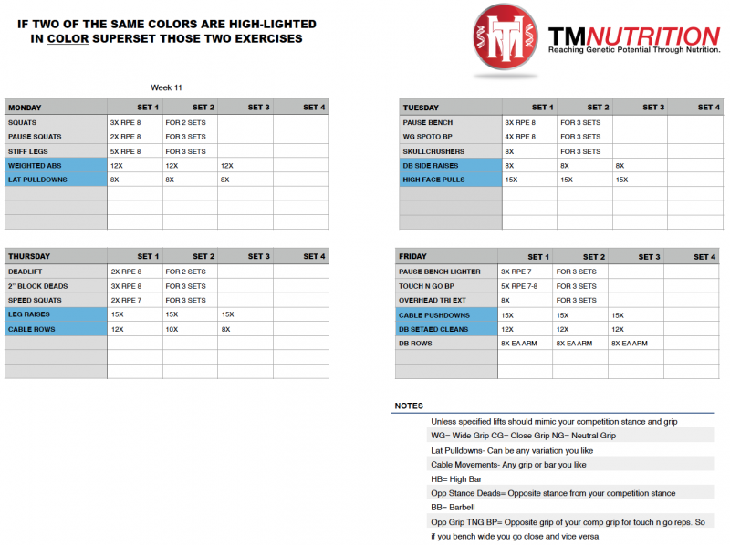 tm 15 week prep rpe 11