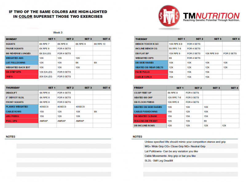 tm 15 week prep rpe 3