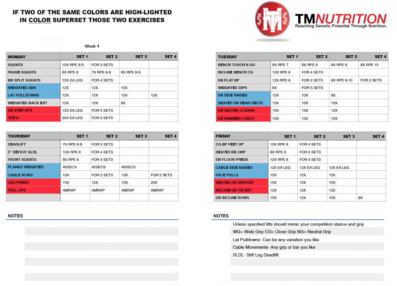 tm 15 week prep rpe 4