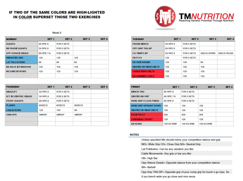 tm 15 week prep rpe 6