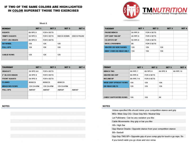 tm 15 week prep rpe 8