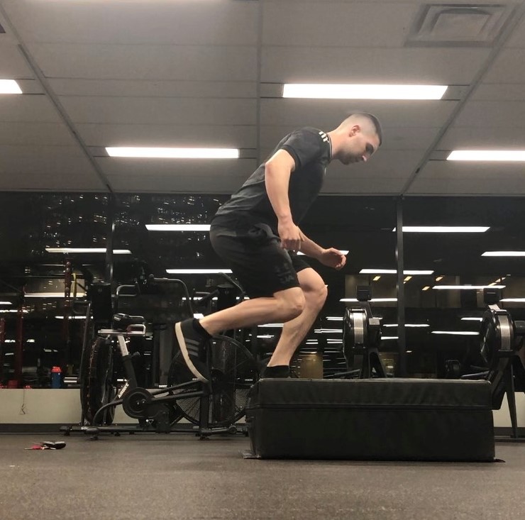 Single leg box jump landing