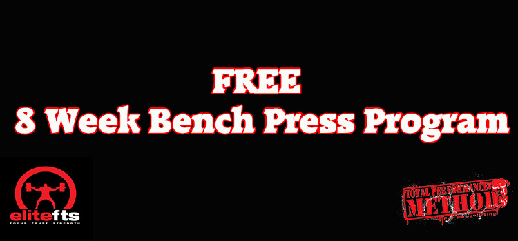 FREE 8 Week Bench Press Program 