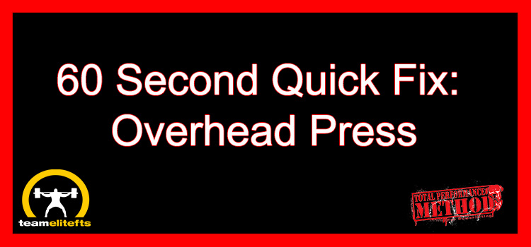 60 Second Quick Fix: Overhead Press